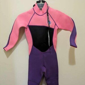 Realon girls wetsuit - medium - pink, purple, and black